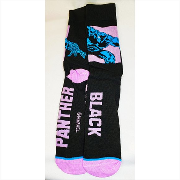 Disney Anime Socks Avengers Marvel Cartoon Figure Black Panther NEW - WOT - Picture 2 of 7
